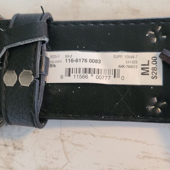 Vintage Hammered Metal Stretch Disc Belt Black Silver M/L Goth Rocker Viking - Picture 6 of 8